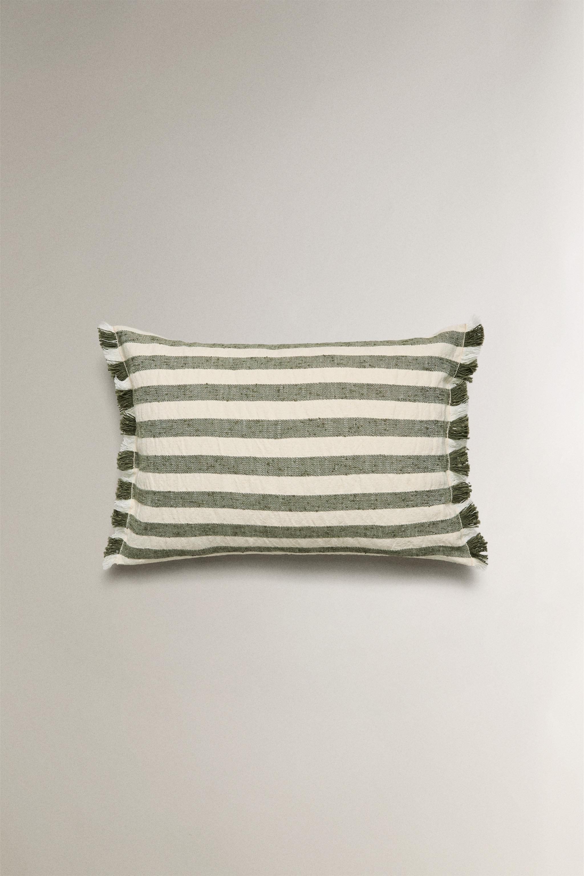 STRIPED THROW PILLOW COVER